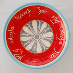 12" red/charcoal/turquoise