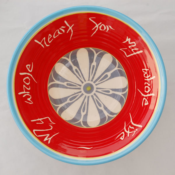 12" red/charcoal/turquoise
